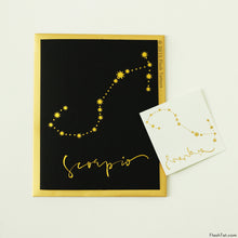 Ladda upp bild till gallerivisning, Kort med stjernetegn Skorpionen og guld tattoo - The Tan Co
